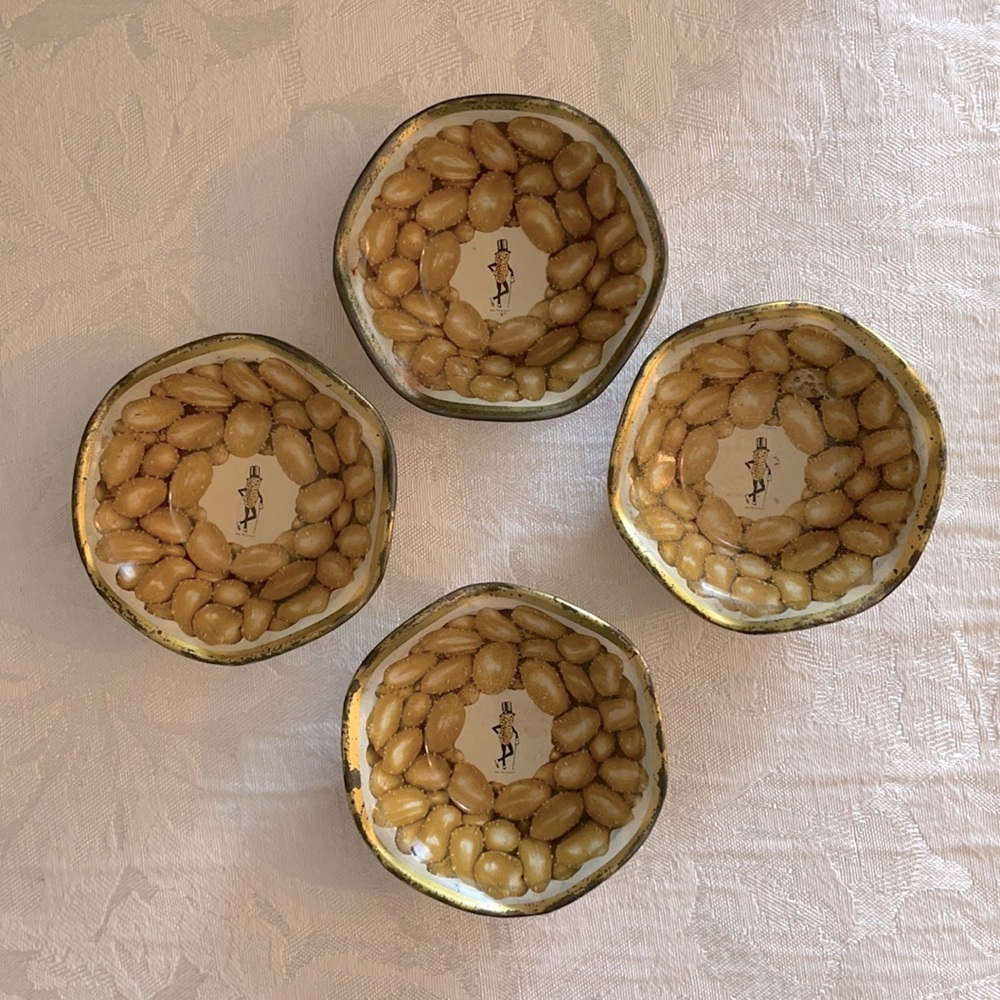 Planter’s Mr. Peanut 4 tin nut dishes